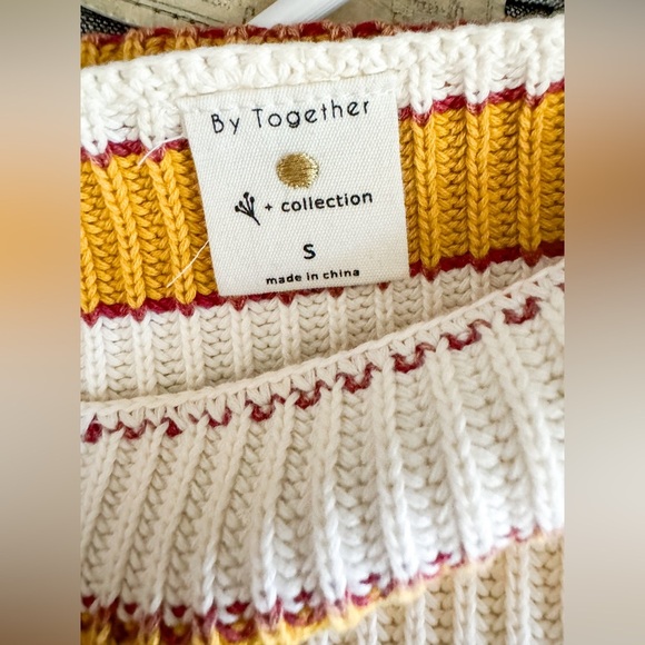 By Together Yellow Stripe Boxy Cotton Sweater - Picture 12 of 12